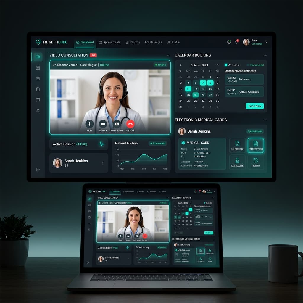 MediConnect Telehealth Portal mockup
